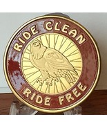 Ride Clean Ride Free Sobriety Medallion Chip Red &amp; Gold Plated Token - $17.99