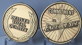 Commitment To Excellence Deliver Total Quality Bronze Medallion Challenge Token - £2.39 GBP