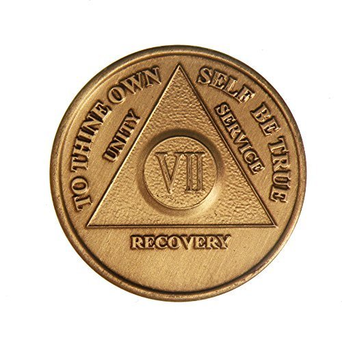 7 Year Bronze AA (Alcoholics Anonymous) - Sober / Sobriety / Birthday / Anniv...