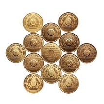 Complete Months Set (12 Total) Bronze AA (Alcoholics Anonymous) - Sober ... - £15.97 GBP