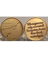 Footprints In The Sand Bronze Medallion Chip Pocket Token Foot Prints by... - £2.39 GBP