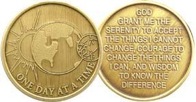 ODAT Sun, Earth & Moon - Bronze AA (Alcoholics Anonymous) -ACA-AL-ANON - Sobe...