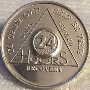Lot of 10 Aluminum 24 Hour AA Alcoholics Anonymous Chips Medallions 24hrs