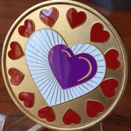 Color My Heart Is In Recovery AA Medallion Alcoholics Anonymous Chip & Vinyl ...