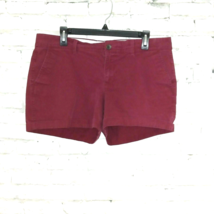 Old Navy Shorts Womens 12 Red Cuffed Pockets Chino Shorts 3.5&quot; Inseam Stretch - £14.08 GBP