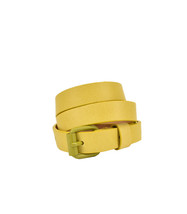 CACHAREL Womens Plain Leather Buckle Belt Yellow Size EUR 42 CRA3002 - £29.12 GBP