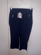 CHRISTOPHER &amp; BANKS&quot;LIVE IN IT&quot; RESTYLED LADIES CROPPED DK NAVY PANTS-PS... - $22.13