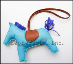 AUTH NWB Hermes Grigri Rodeo Horse GM Large Leather Bag Charm BLUE AZTEQUE - $1,600.00