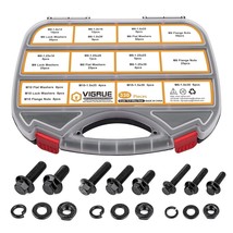 Vigrue 330Pcs M6 M8 M10 Bolt Assortment, Metric Flange Hex Bolts Nuts, Black - $45.94