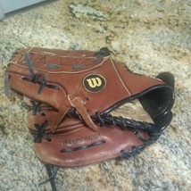 Rare Wilson A1812 Dual Hinge Crown Web 10.5&quot; Leather Baseball Glove LHT - $88.11