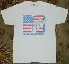 MTV TV Series Retro Distressed Flag Logo T-Shirt NEW UNWORN - £16.73 GBP+