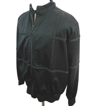 Cafe Racer JACKET Men Size XL Black Knit Polyester Zip Up Rockabilly Vintage 90s - £11.35 GBP