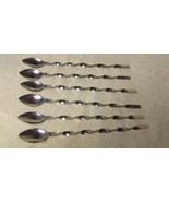 6 Vintage Gehring Sclingen 12&quot; Long Twist Stem Spoons - $57.30