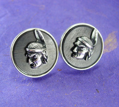 LARGE Indian Cufflinks Native American feather headdress Men's novelty Atlanta B - $160.00