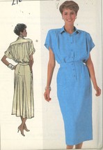 Simplicity 7942 Vintage 80s Shirtdress Back Skirt Inset Size 8 10 12 UNCUT - $4.00