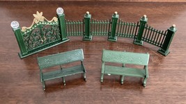 Heartland Valley Village Wrought Iron Gate And Fence 9 PC Set 2 Benches Dept 50 - £10.97 GBP