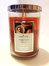 New Hallmark Pumpkin Spice Soy Based Candle Large Tumbler Jar 2 Wick 22 OZ - £17.38 GBP