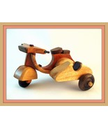 HAND CRAFTED HIGH QUALITY WOOD ART SCULPTURE MODEL,MOTORCYCLE WITH SIDE CAR - £22.80 GBP