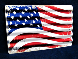 U.S.A. FLAG - *US MADE* Corrugated Metal Sign - Man Cave Garage Bar Wall Decor - $24.95