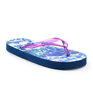 NEW GIRLS PURPLE LEOPARD WAVE PRINT MAMBO FLIP FLOP SANDALS SIZE 11/12 XS  - $7.99