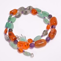 Natural Carnelian Rutile Quartz Amethyst Smooth Beads Necklace 3-18mm 18&quot; UB8351 - £7.71 GBP
