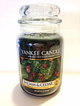 New Yankee Candle Balsam &amp; Cedar With Plant Extracts Large Glass Jar 22 ... - $22.00