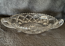 Vintage Clear Glass Relish Pickle Dish w/Handles Sawtooth Edge - £7.99 GBP