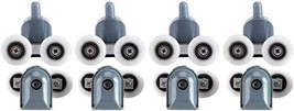 Upper Bottom Rollers 8 Pcs.Double Wheel Shower Door Rollers Topincn Twin... - $29.94