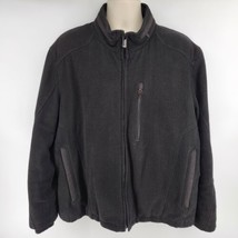 Tumi T-Tech Wool Coat Full Zip Jacket Men&#39;s Size L Black Tuckaway Hood - £46.40 GBP