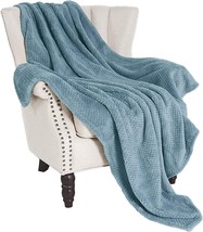 Exclusive Mezcla Waffle Textured Extra Large Fleece Blanket, Super Soft And Warm - £28.73 GBP