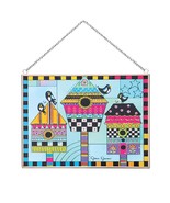 Birdhouse Suncatcher Izzy and Oliver 8&quot; long Glass Hanging Chain - €22,67 EUR
