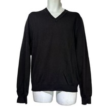 Bloomingdale’s The Men’s Store Black V-neck Merino Wool Pullover Sweater... - $28.70