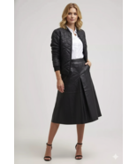 Leder Damen Rock Schwarz Echt Lammleder Stilvoll Handarbeit Mode Partykl... - €115,07 EUR+