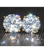 1.50Ct Round Lab-Created Diamond Solitaire Stud Earring 14K Yellow Gold ... - $20.19