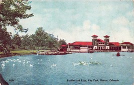 Denver Colorado Pavilion E Lago Presso Città Park Cartolina 1911 - £8.70 GBP