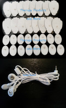 ELECTRODE LEAD CABLE (2.5mm)+16 LG, 16 SM OVAL PADS FOR PHYSICAL THERAPY... - $37.55