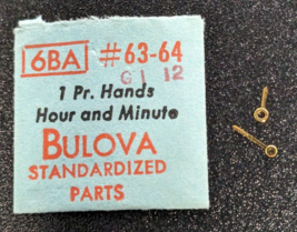 NOS Genuine Bulova 6BA GI 12 - HR/MIN Watch Hands Set/Pair #63-64 Gold -... - $13.85