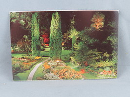Vintage Postcard - Butchart Garden Sunken Garden at Night - Wright Everytime - £11.74 GBP