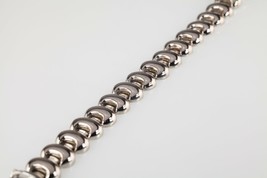 Puffy Sterling Silver Link Bracelet 7.25&quot; - £125.79 GBP