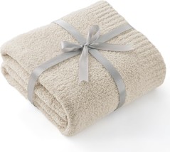 Bedsure Super Soft Knit Throw Blanket - Warm Cozy Reversible Beige, 50&quot; ... - $44.96