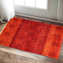 New Red Gabbeh 2&#39;x3&#39; ft Hand Knotted Oriental Style 100% Wool Area Rugs &amp; Carpet - £68.81 GBP