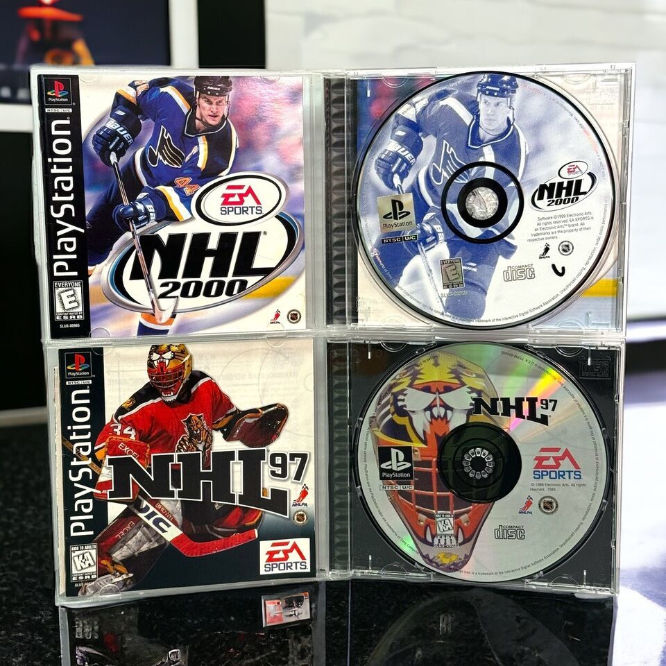(2 Game Lot) Hockey NHL Faceoff ‘99 & 2000 PlayStation PS1 Complete CIB Works - $12.24