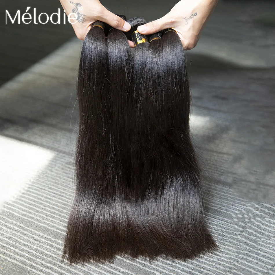 Melodie Straight 30 32 Inch Hair Brazilian Remy Unprocessed Hair Natural Color - £22.78 GBP+