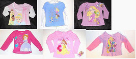 Disney Toddler Girls Long Sleeve T-Shirts Various Princesses and Sizes NWT - £8.25 GBP