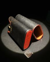 Brizard and Co Black  Python Pattern and Red Leather cigar case image 2