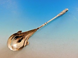Art Silver c. 1860-1883 Sterling Silver Sauce Spoon BC w/ Flowers &amp; Bust 7 1/2&quot; - £302.83 GBP