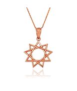 Bahai Nine Point Star Gold Pendant Necklace Yellow White Rose Gold Charm 10K 14K - $179.99 - $479.99