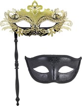 Couple Mask Half Venetian Masquerade Ball Mask Party Costume Accessory - £31.88 GBP