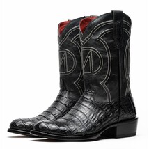 Marco Di Milano Genuine Caiman Belly Skin Cowboy Boot Phoenix Black image 3