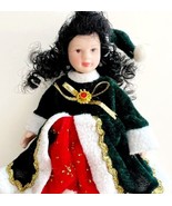 Porcelain Doll Belinda Agnes Christmas Collection Vintage With Stand 7&quot; ... - $27.15 CAD
